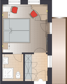 Doppelzimmer mit Balkon