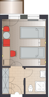 Doppelzimmer Twin mit Balkon