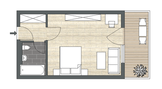 Einzelzimmer Standard mit Balkon