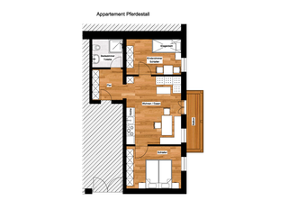 Pferdestall *****  neu und schick mit Möbeln vom Schreiner